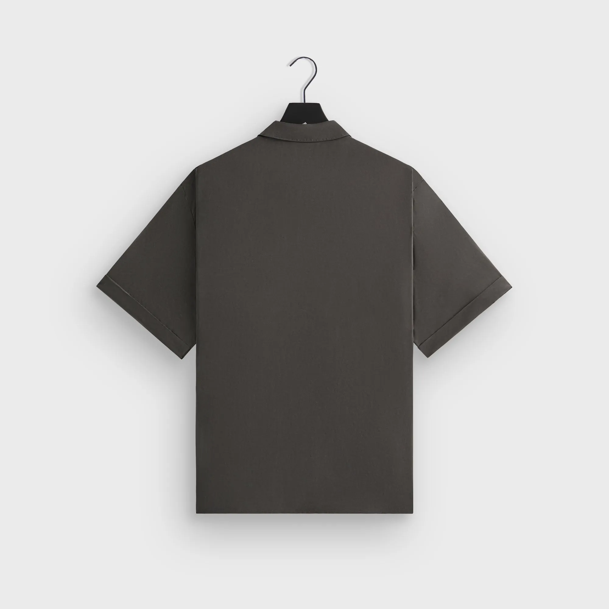 &Kin Silk Habotai Short Sleeve Reade Shirt -  Somber Modular Layering