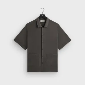 Sustainable Packaging &Kin Silk Habotai Short Sleeve Reade Shirt -  Somber