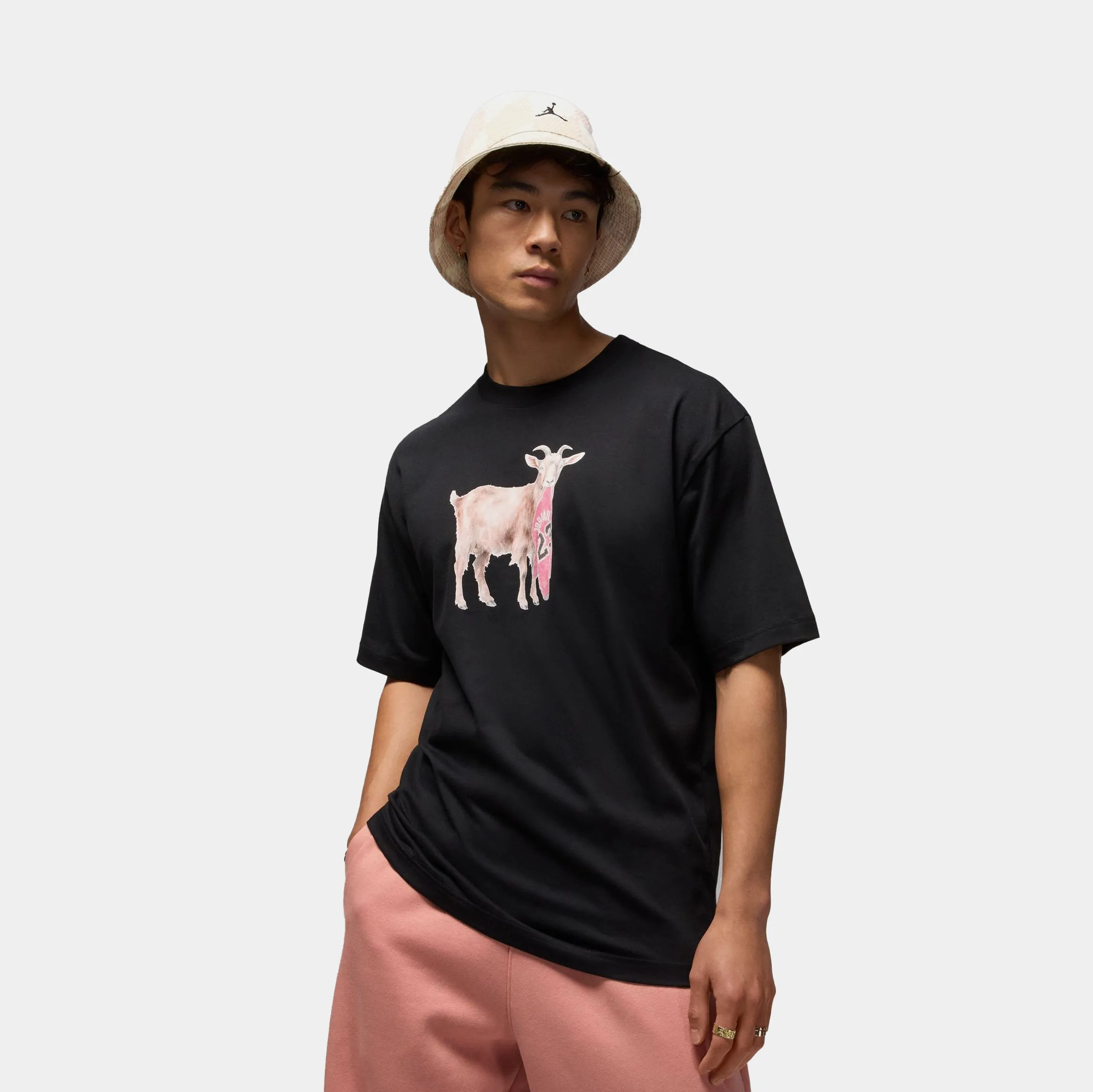 Goat Mens Short Sleeve Shirt (Black/White) SeamFreeShoulders Fashionable Look