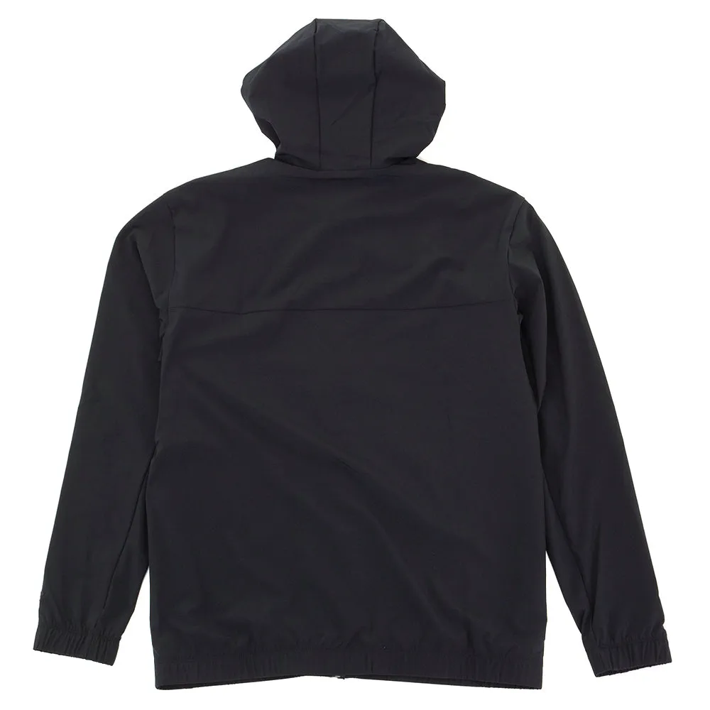 Abrasion Resistant Trim Detachable Layers Numeric Woven Full Zip Jacket (Black)