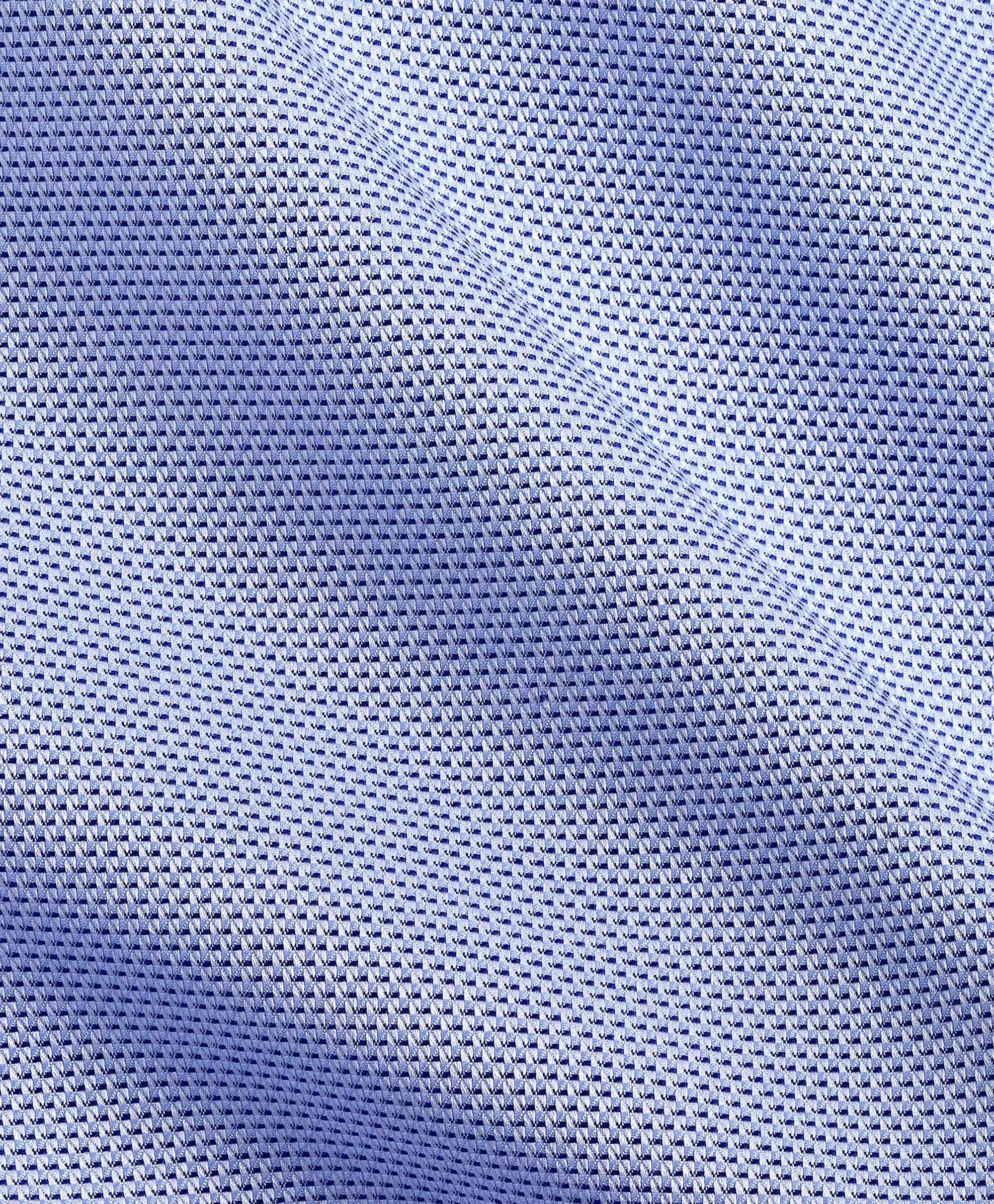 TBSP10004423 | Blue Micro Dobby Dress Shirt handmade touch Abrasion Resistant Edging