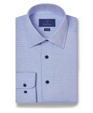 Sustainable Design Breathable back panel TBSP10004423 | Blue Micro Dobby Dress Shirt