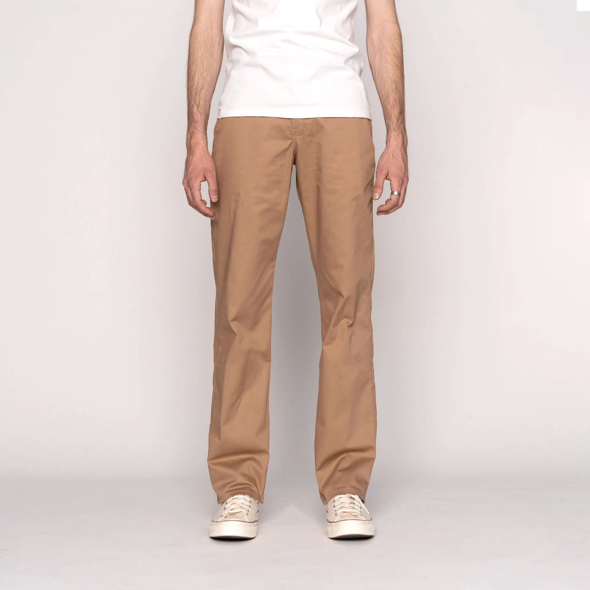 On The Go Reinforced Stress Points Straight Chino - Beige Stretch Twill