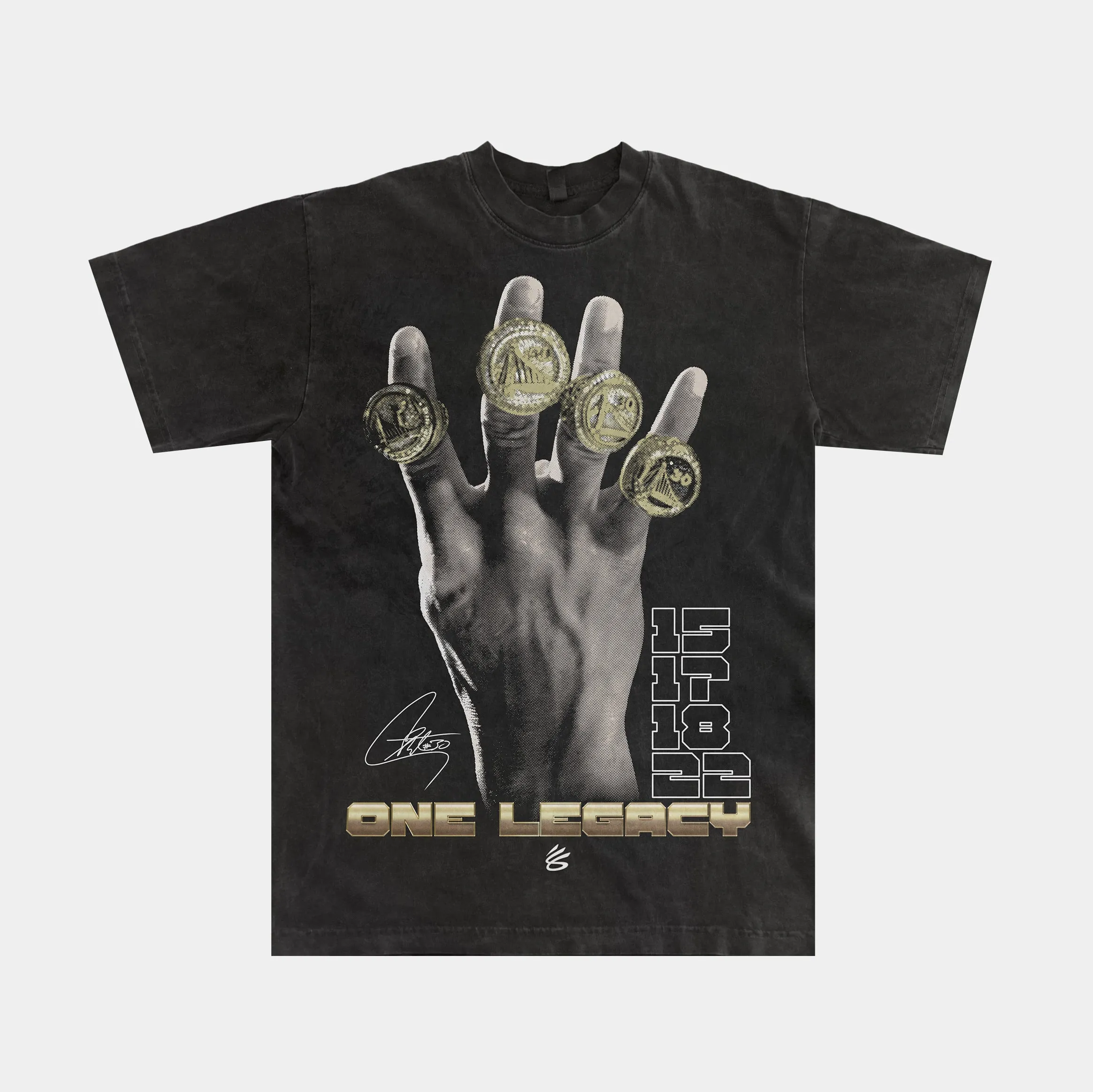 Everyday Fit Easy Wear Curry One Legacy Vintage Mens Short Sleeve Shirt (Black)