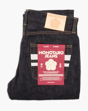 Momotaro Jeans #200 Classic Tapered Fit Mens Jeans - 15.7oz Zimbabwe Cotton Selvedge Denim / Button Raw Hem Design