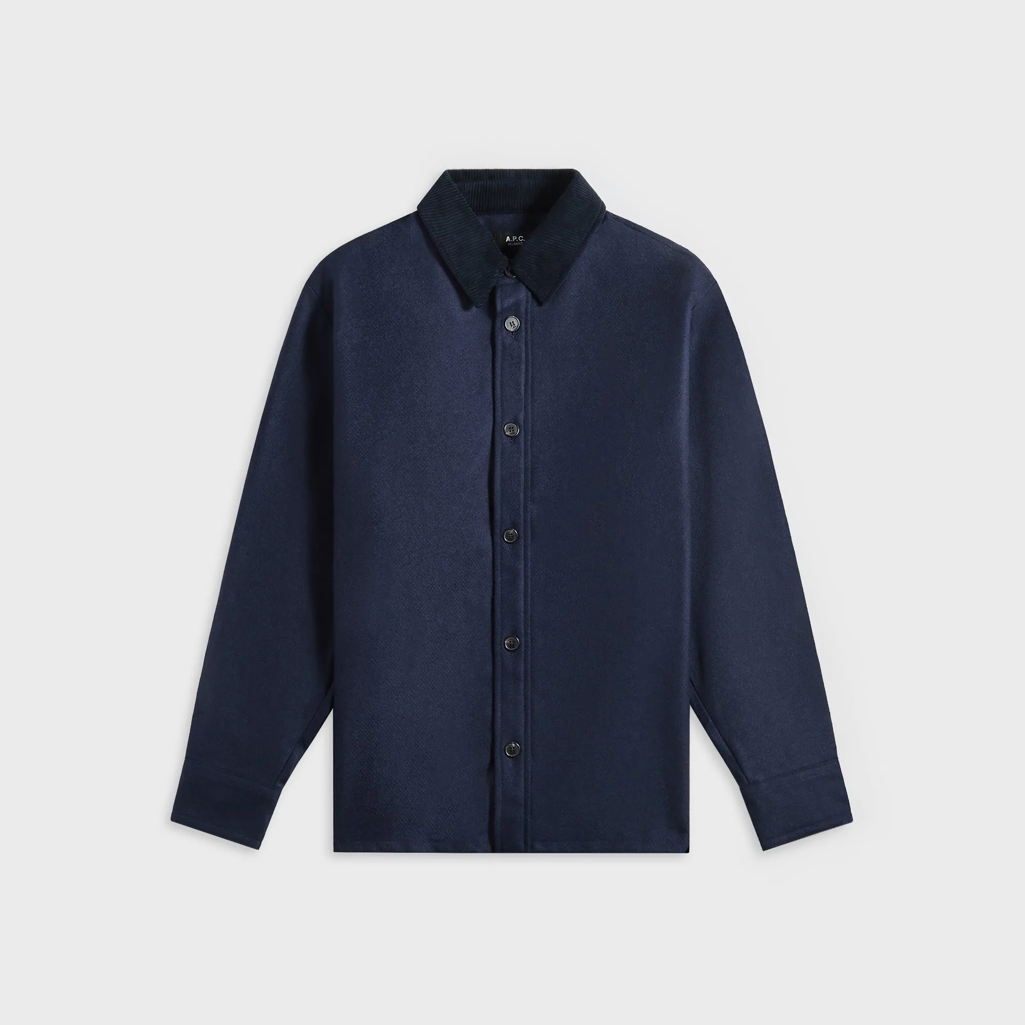 Flexible Shoulder Adjustable Fit Design A.P.C. Surchemise Bernardo Overshirt - Pia Heather Marine