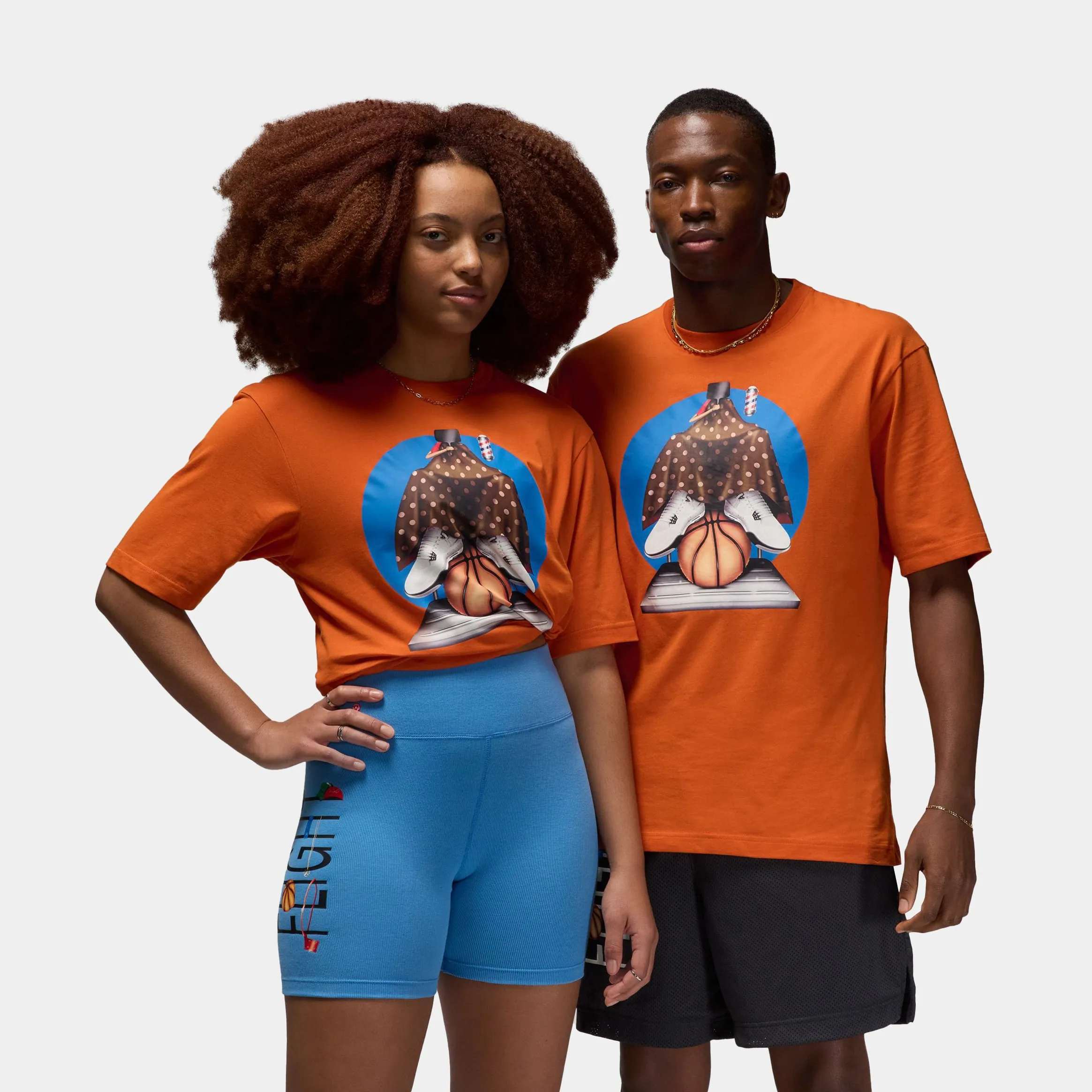 Artist Series x Darien Birks Mens Short Sleeve Shirt (Orange/Blue) Drop Shoulder Design