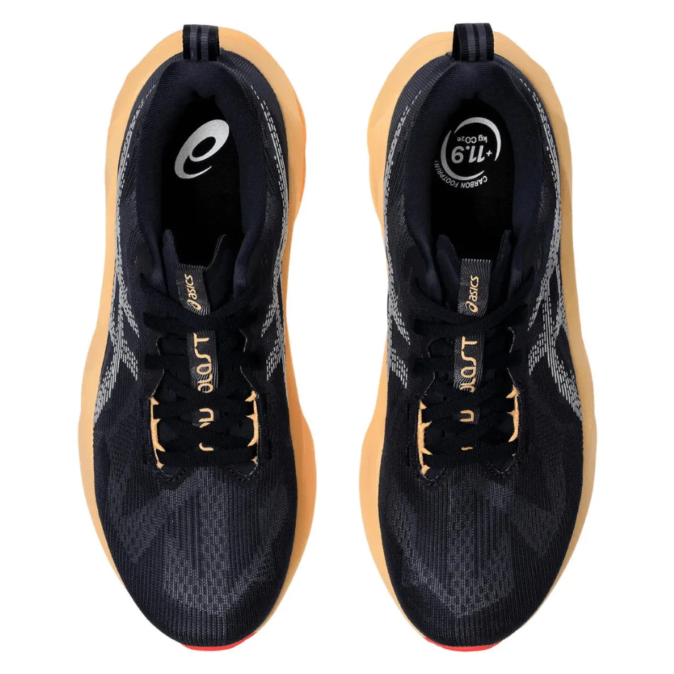 ASICS Men's NOVABLAST 5 Running Shoes in Midnight/Orange Glow AW25 Breathable Perforations shoe care