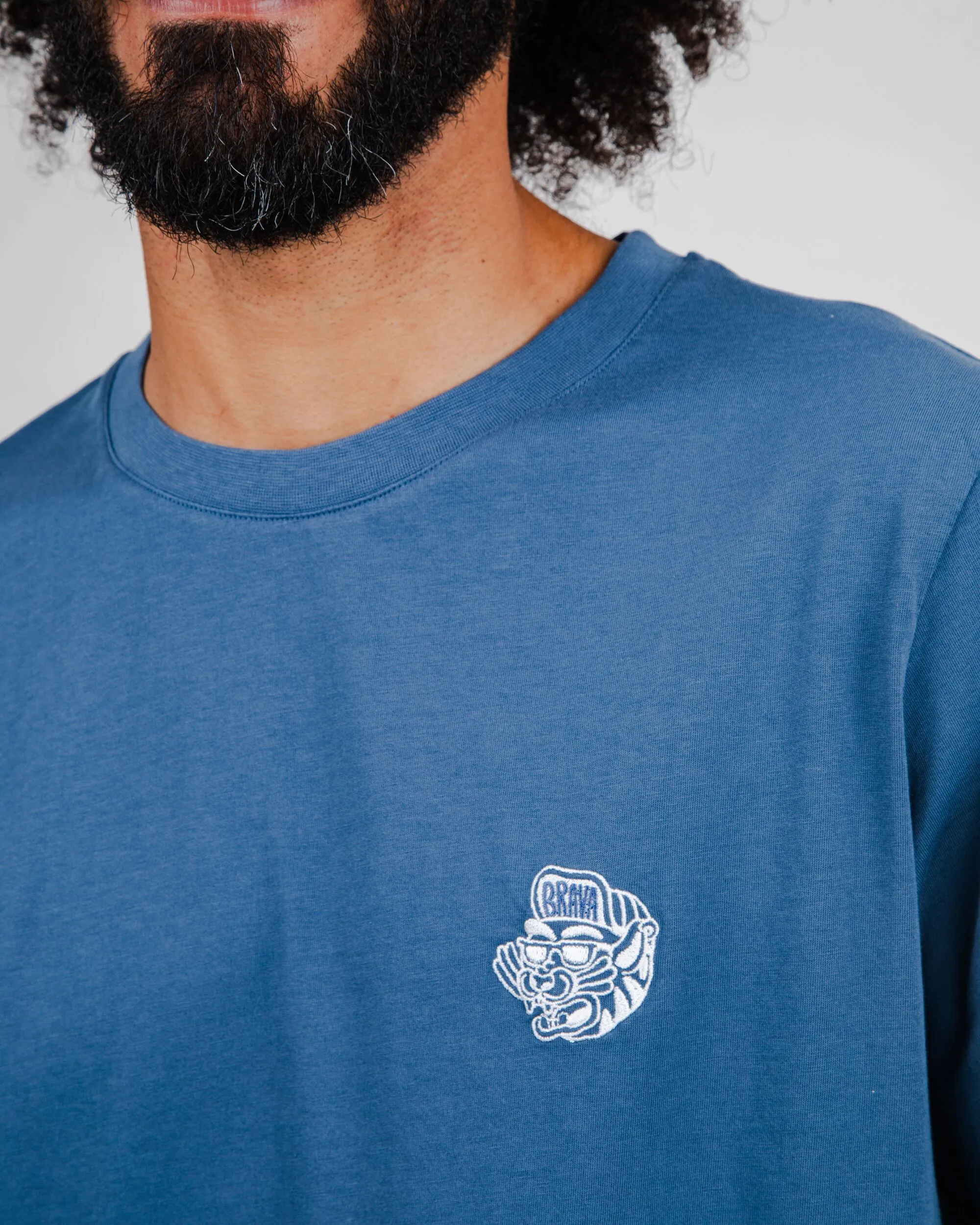 Asis Percales Tigris Regular T-Shirt Blue Unisex versatility Daily Style Trend