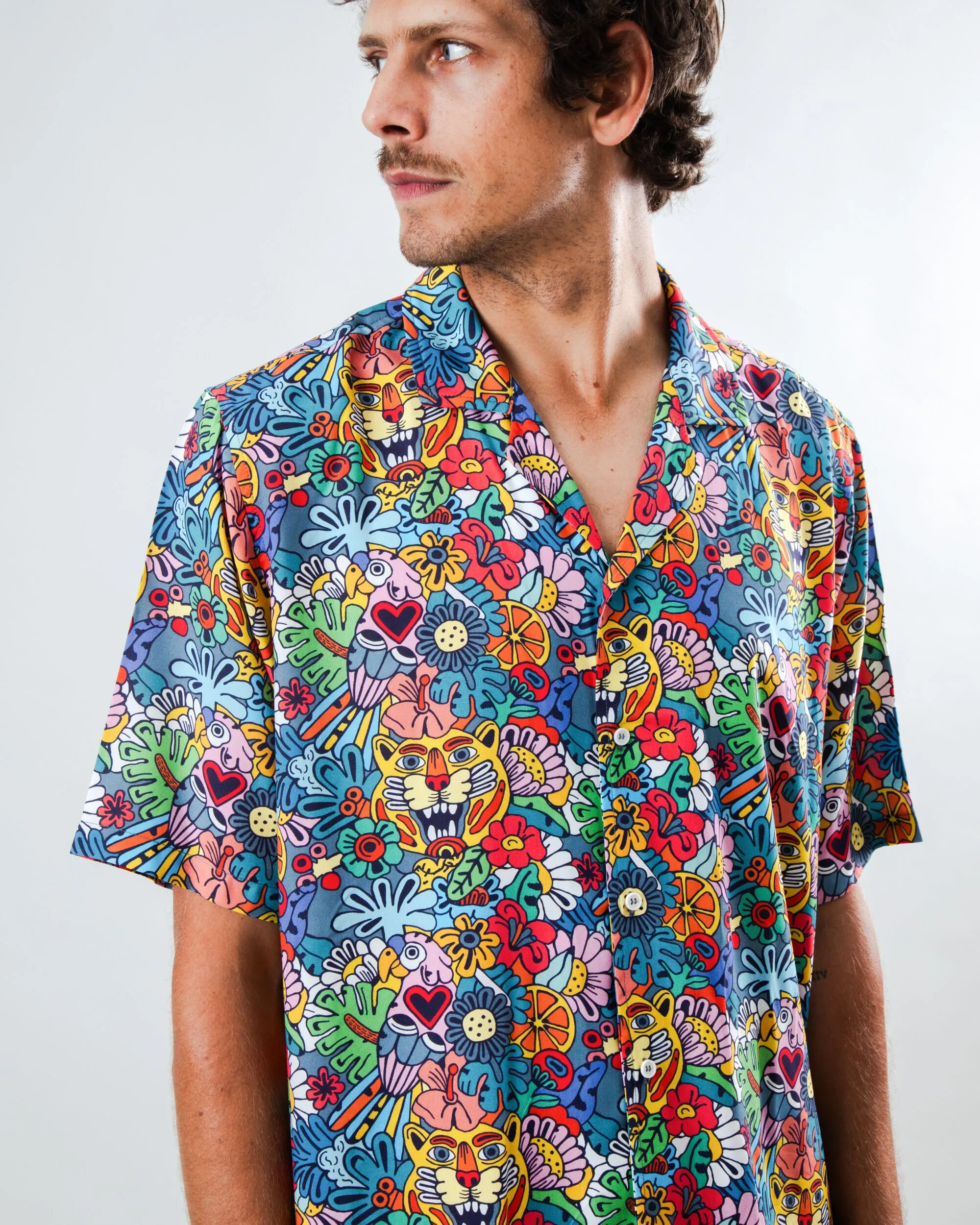 No Slip Shoulder Grip Asis Percales Tutti Frutti Aloha Shirt