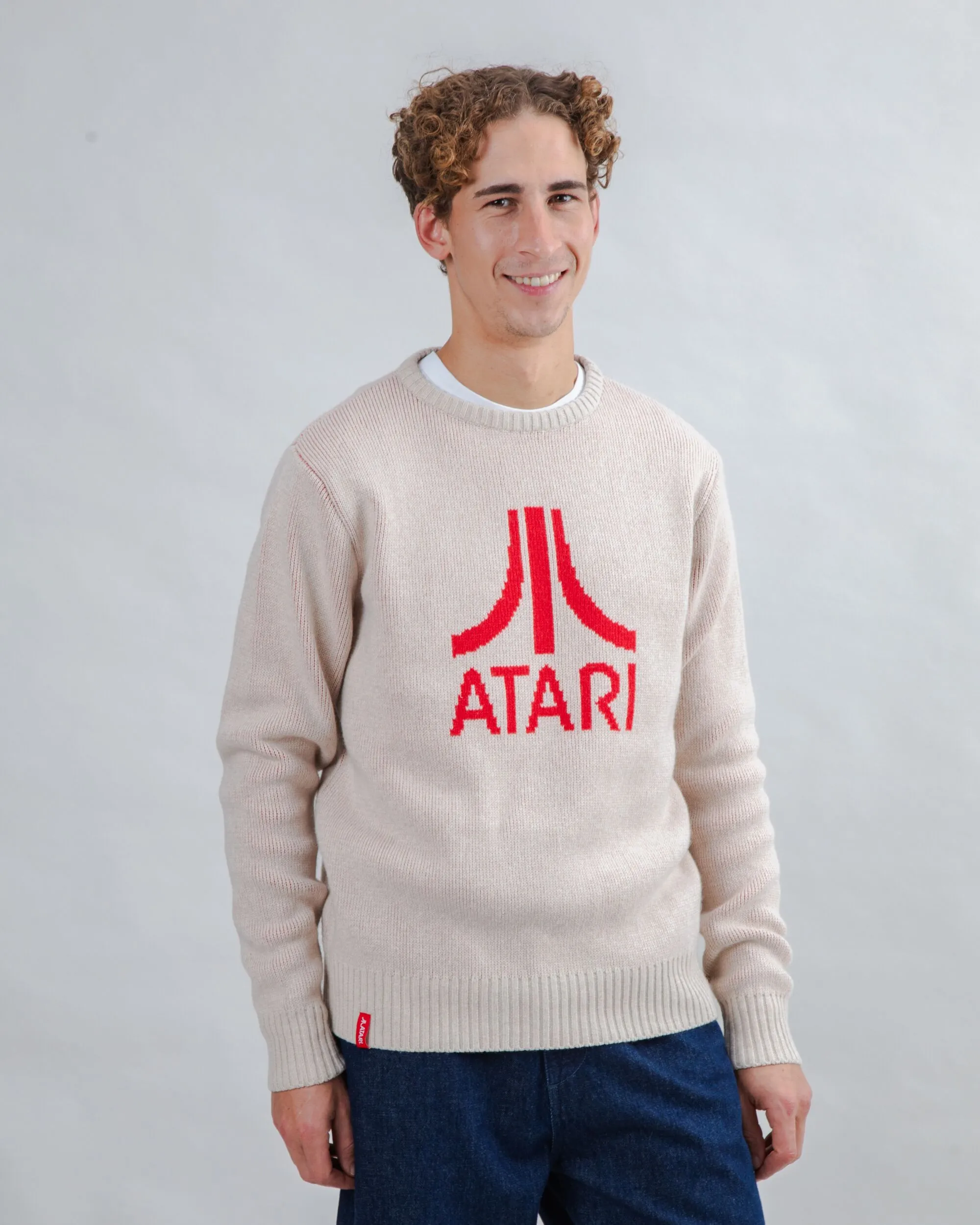 Atari Sweater Logo Jacquard Red Weekend Sporty Winter Wear