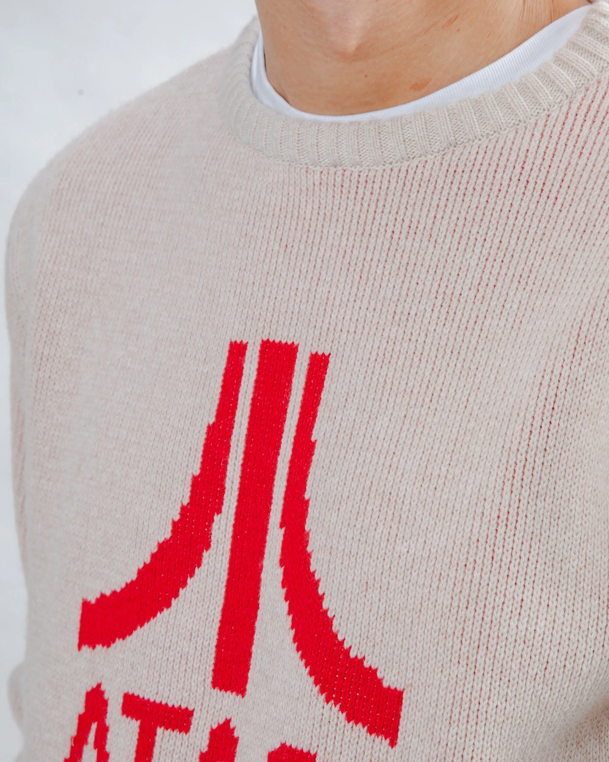 Long Sleeve Atari Sweater Logo Jacquard Red