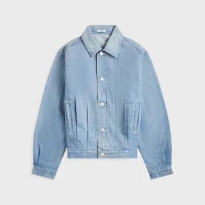 Auralee Selvedge Faded Light Denim Blouson - Light Indigo All Day Wear Everyday Active Style