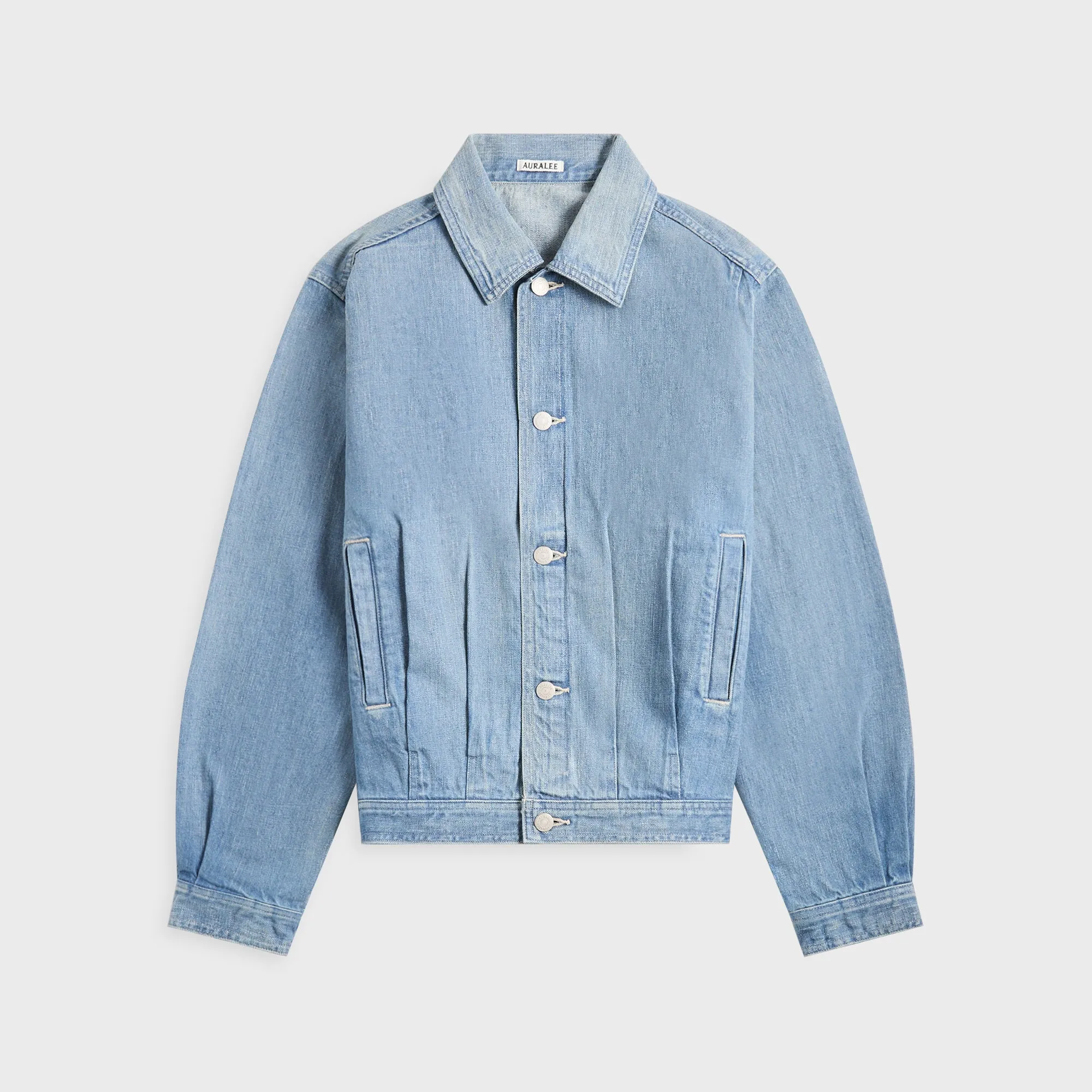 Auralee Selvedge Faded Light Denim Blouson - Light Indigo All Day Wear Everyday Active Style
