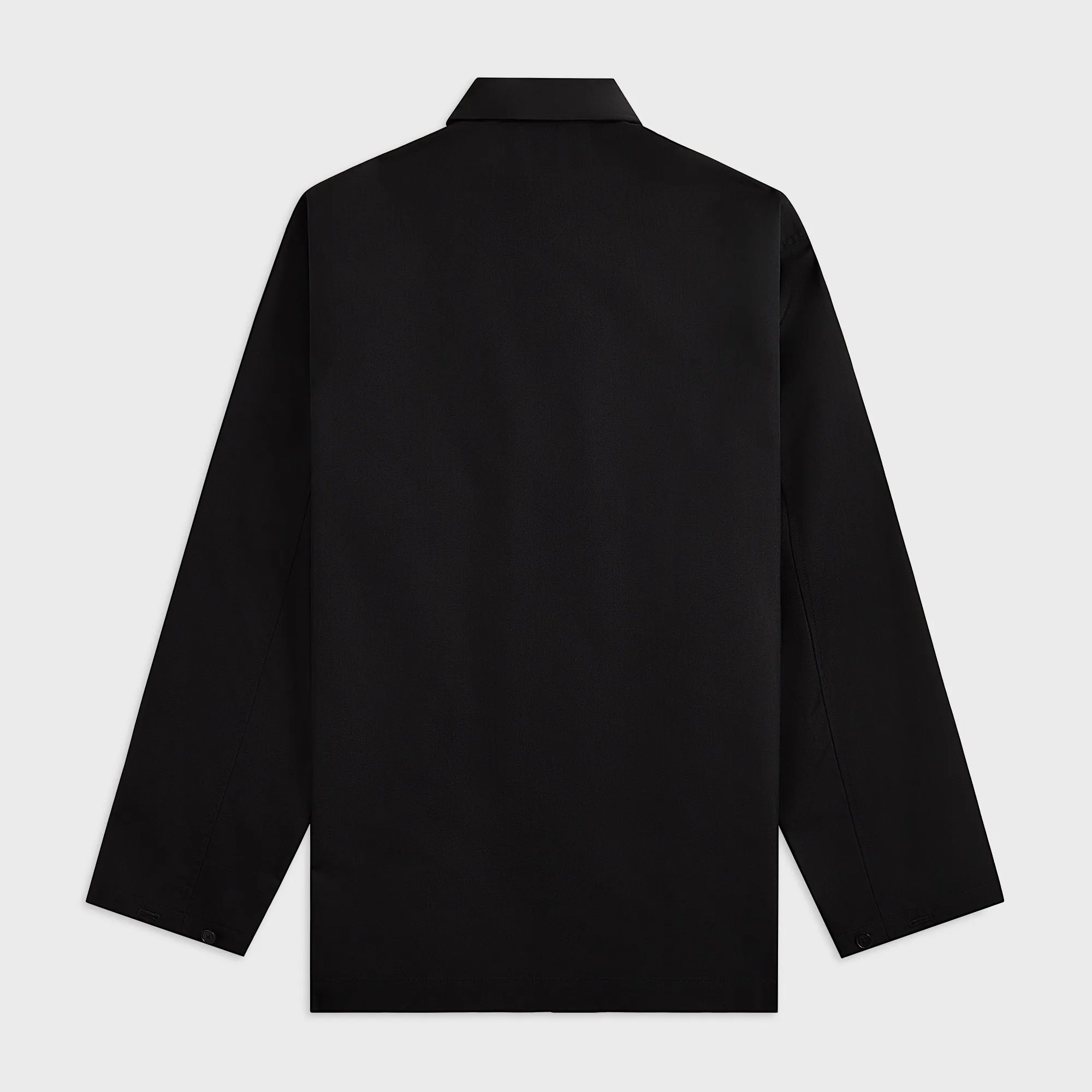 Crisp Weather Fit Auralee Wool Herringbone Over Shirt - Black
