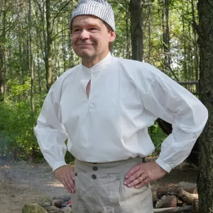 Friends Meetup Banded Collar Shirt in Cotton