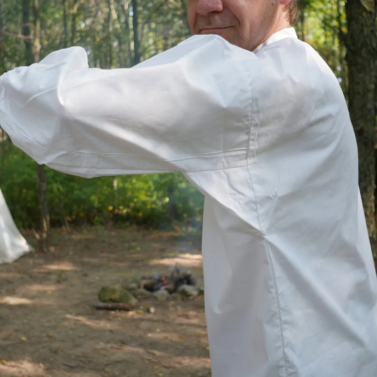 Breathable mesh Banded Collar Shirt in Cotton