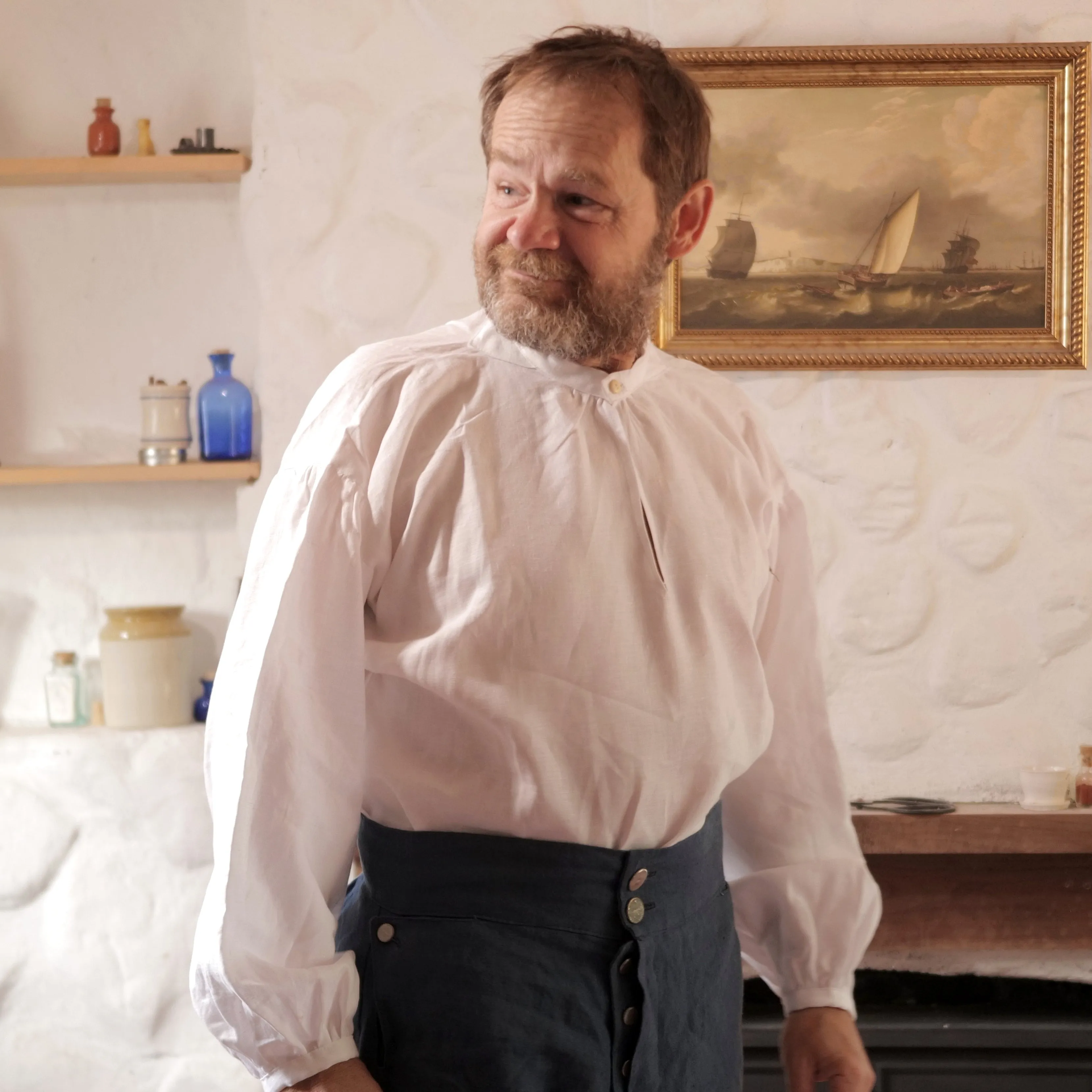 Youthful Vibe Timeless Wardrobe Banded Collar Shirt in Linen