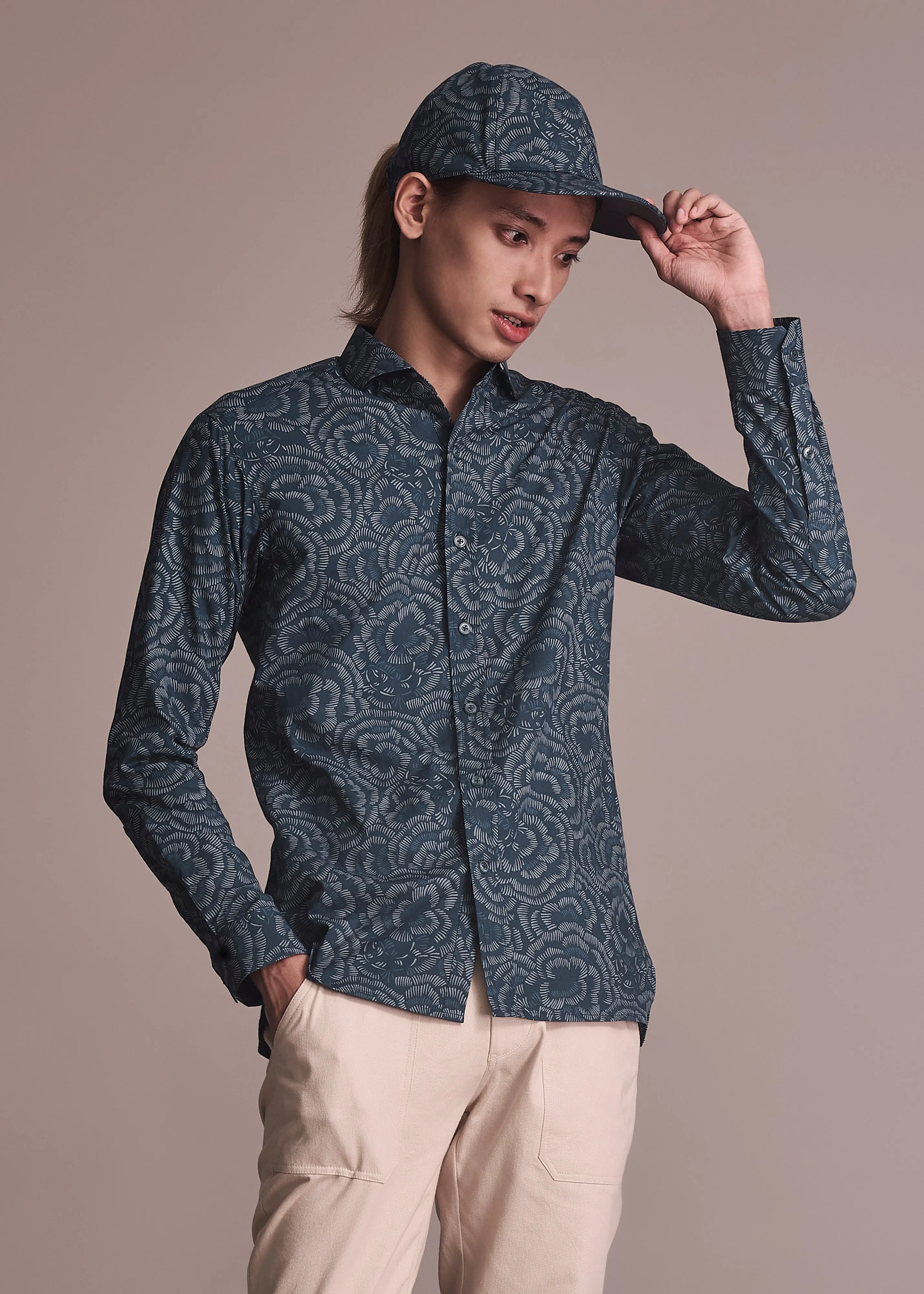 Contemporary Look Active Wear BANYAN - PEONY KOI BLUE