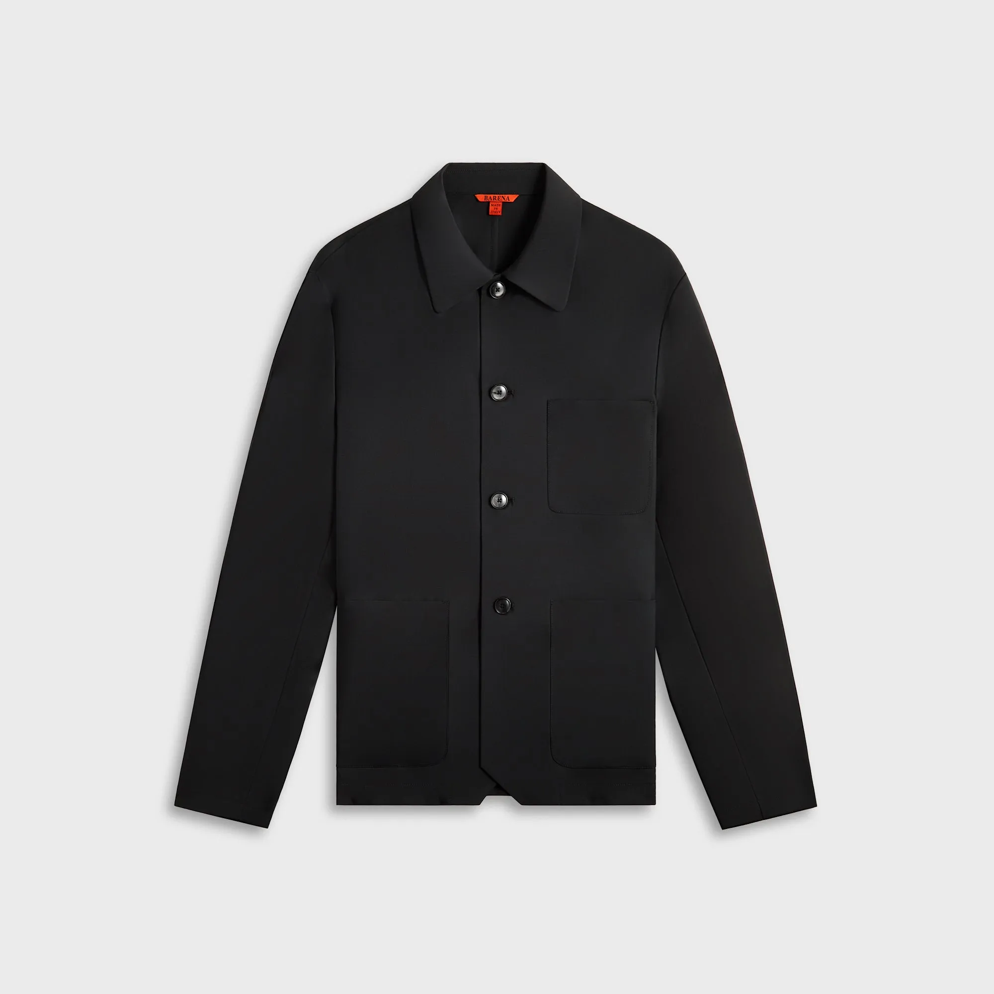 Soft Touch Texture City Commuter Barena Overshirt Visal Tropical Piombo - Black