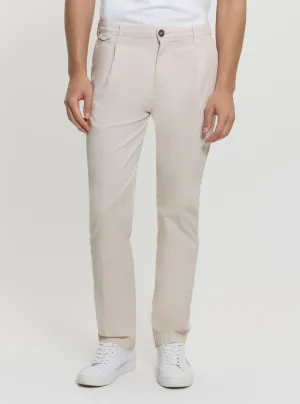 Beige Mid-Rise Slim Fit Taylor Chino Pants Stain Resistant Weave sporty wear