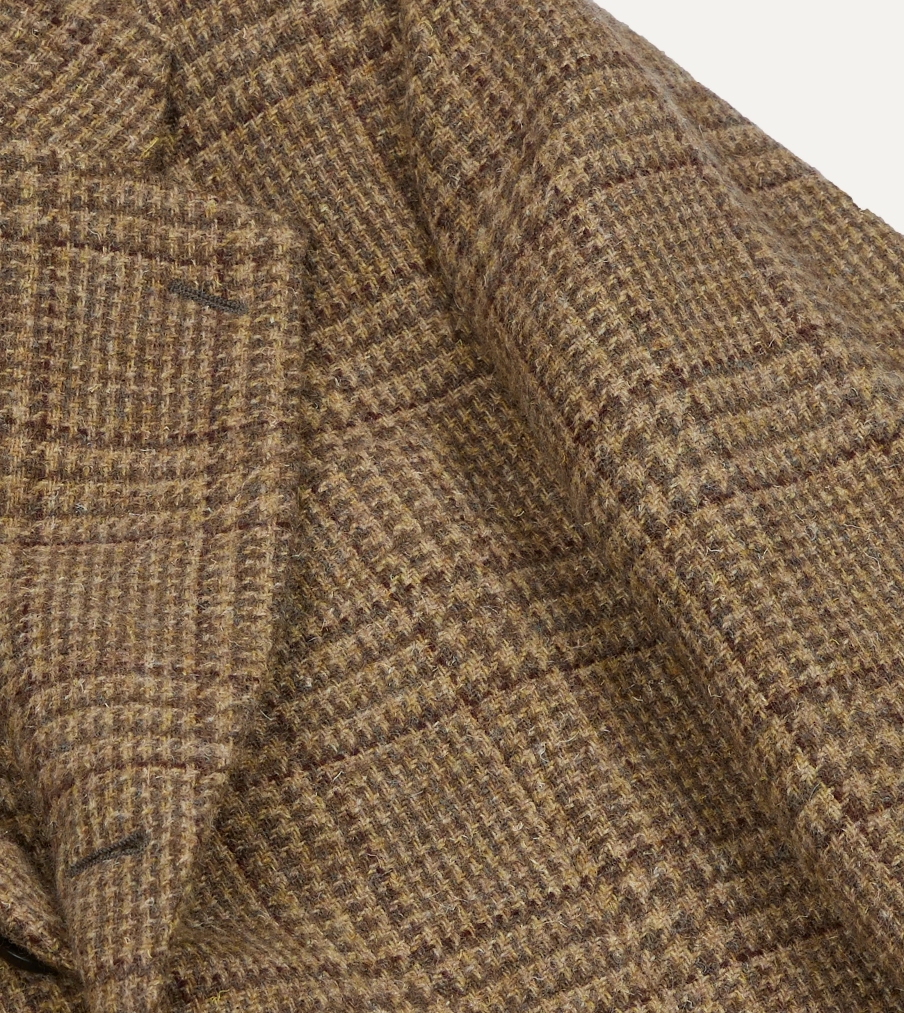Beige Prince of Wales Check Tweed Blazer City Ready