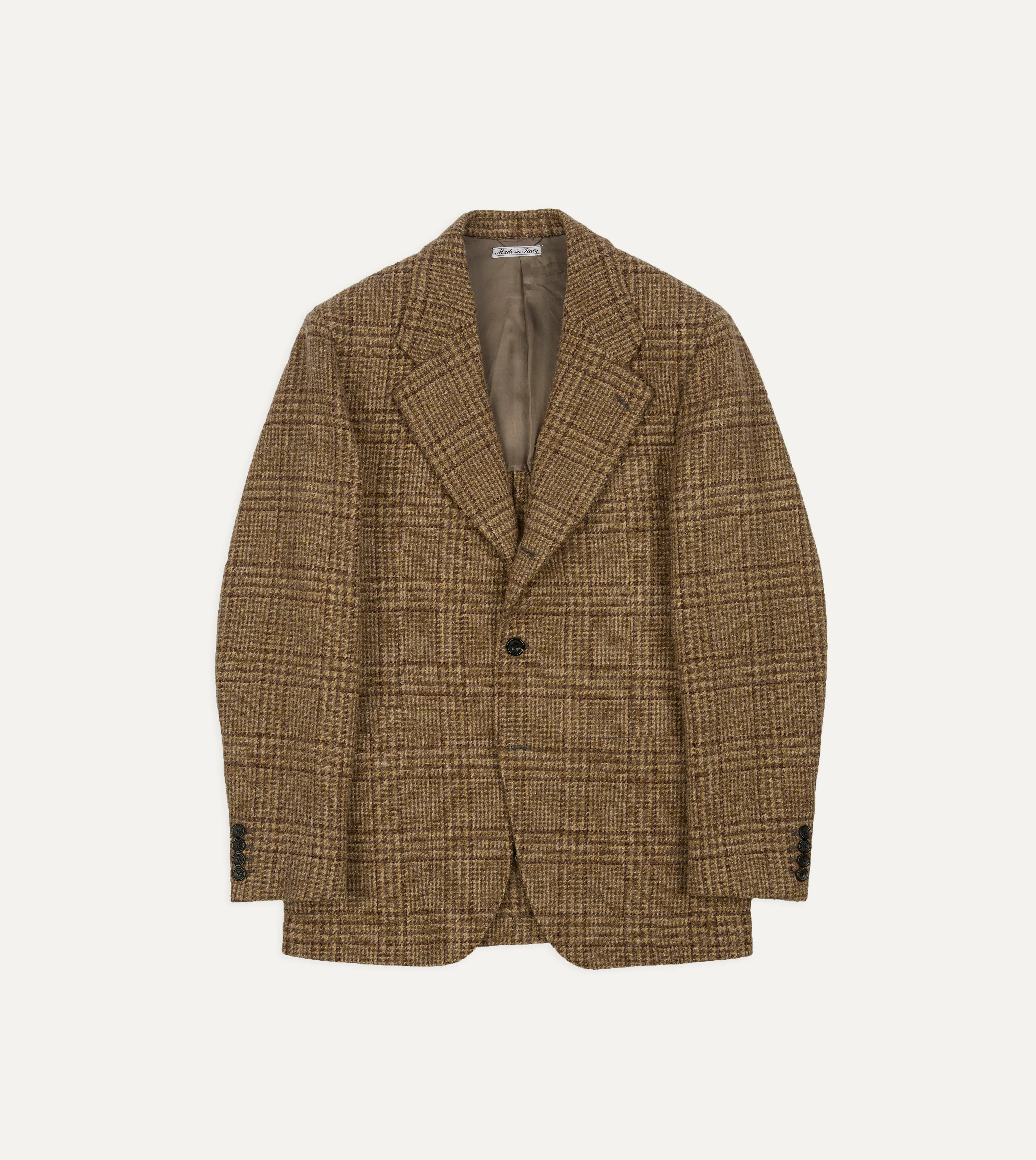 Flexible Mobility Chill Day Layer Beige Prince of Wales Check Tweed Blazer