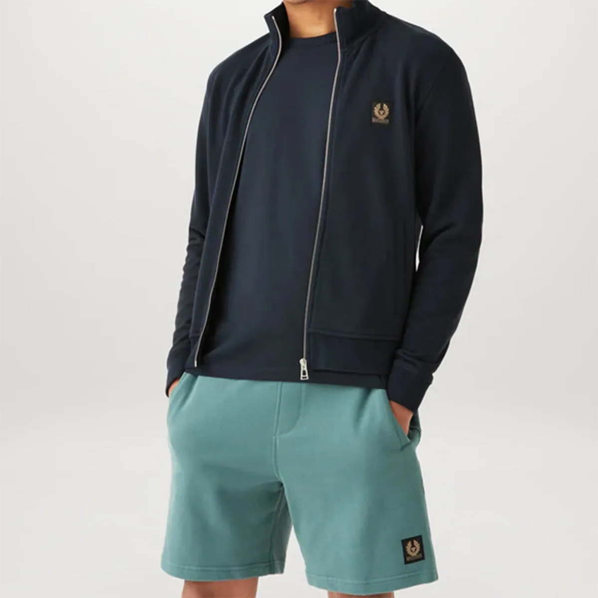 Quick Pocket Access Motion Support Belstaff - Sweatshorts in Faded Teal