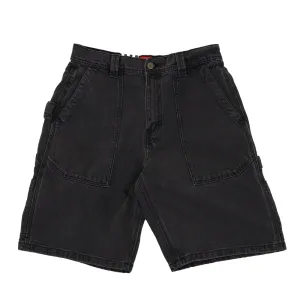 Balanced Design mid-rise Skate Utility Loose Fit Denim Short (Black Denim) VBU