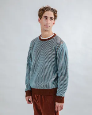 Core Style goes with jeans Bicolor Wool Sweater Blue