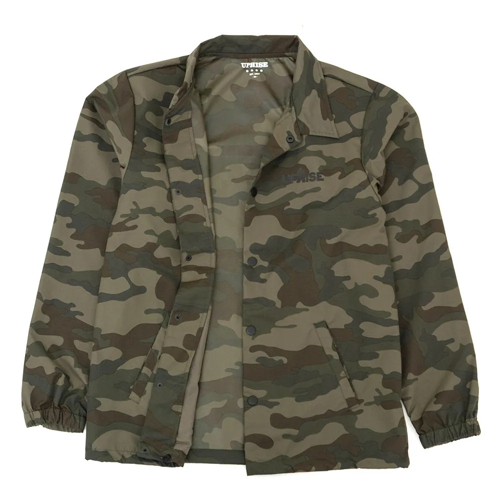 Big Flaming R Coach's Jacket (Woodland Camo) Moisture Wicking Material