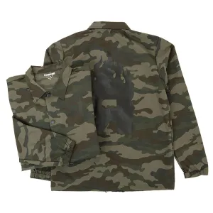 Non Restrictive Fit Big Flaming R Coach's Jacket (Woodland Camo)