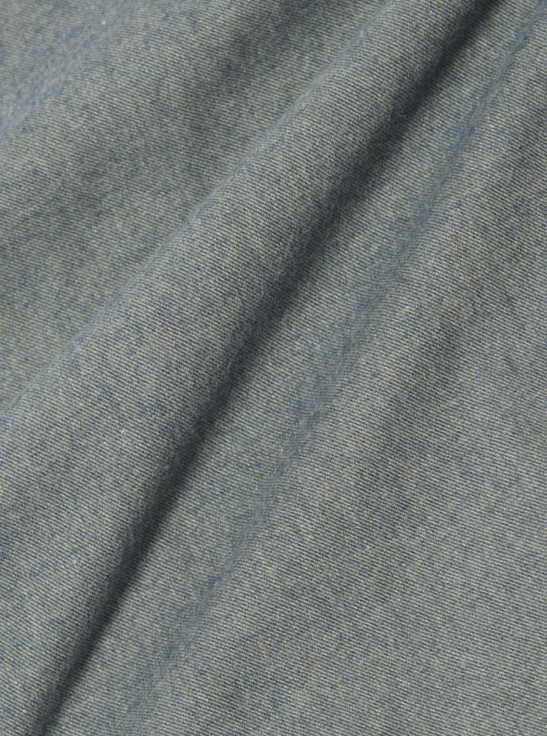 Navy Brushed Flannel Work Shirt Sustainable Weave