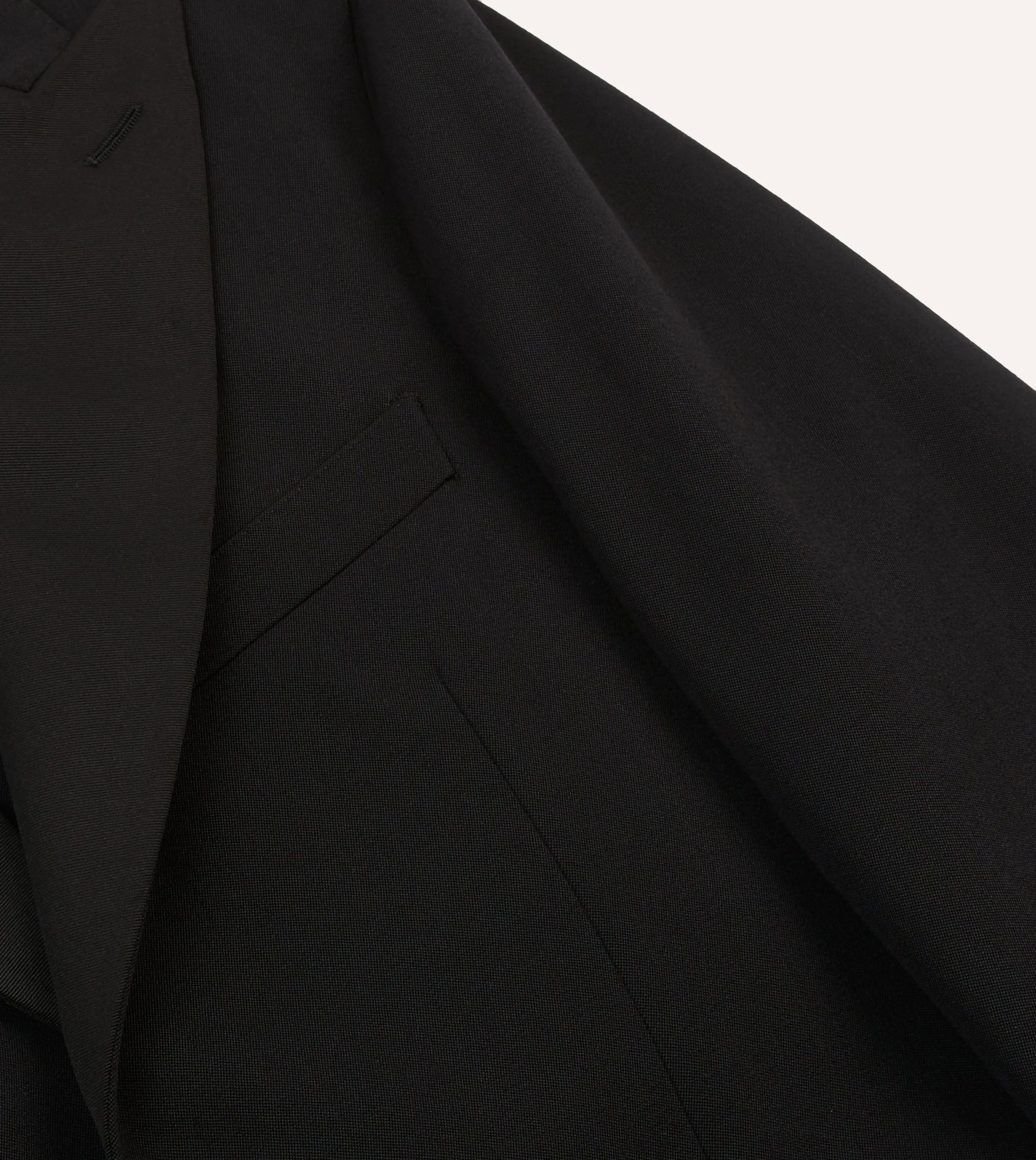 Black Barathea Wool Dinner Jacket FoldableStructure abrasion resistant coating