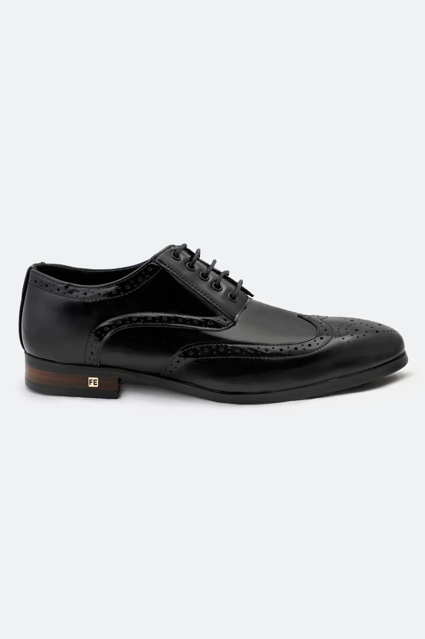 Black Derby Formal Shoes Prestige Circle Balanced Step