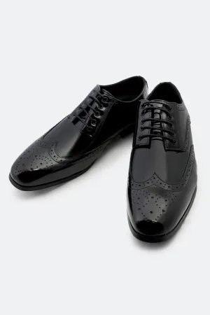 Black Derby Formal Shoes Slim Comfort