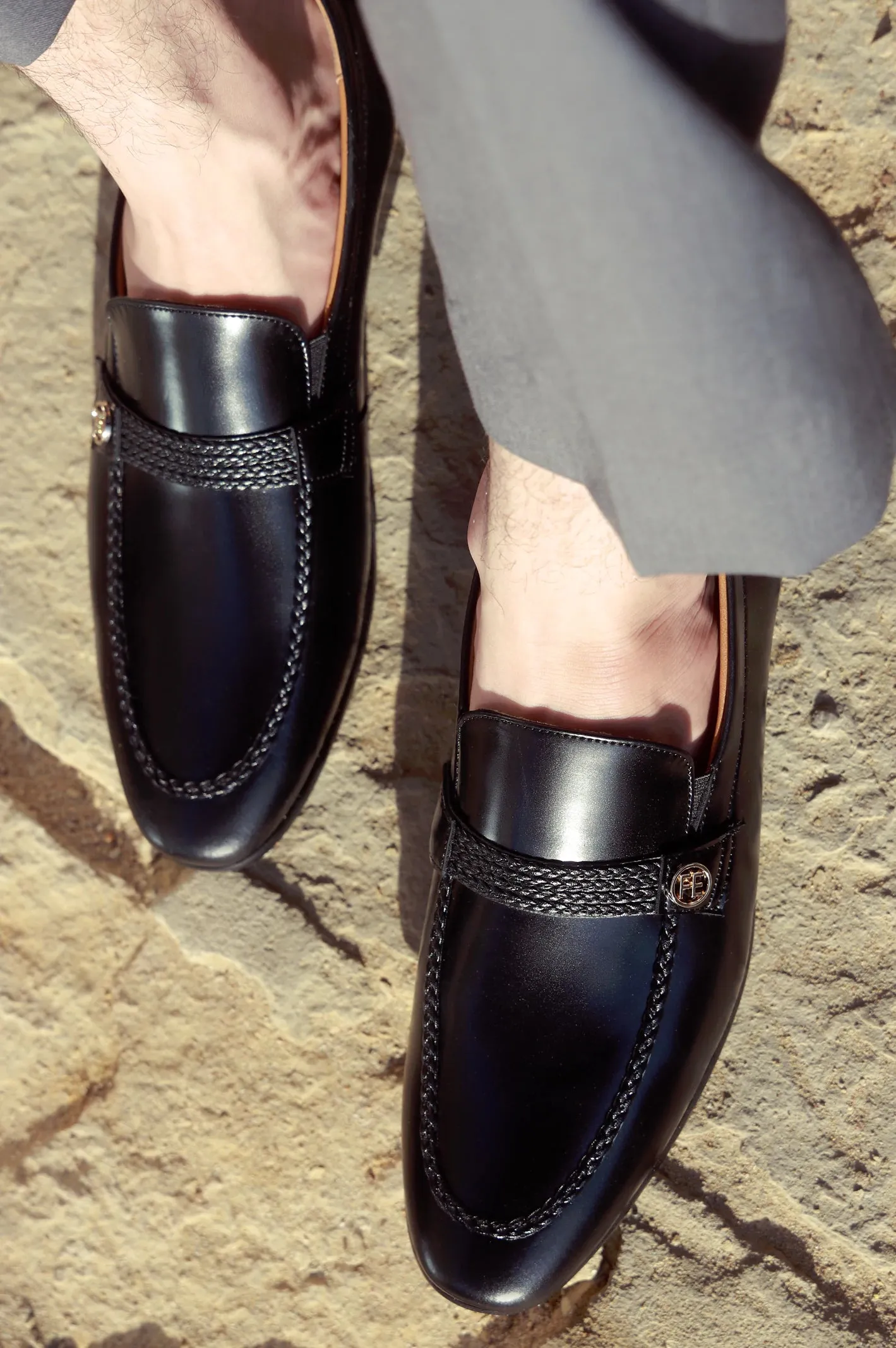 Full Leather Fast Entry Black Formal Moccassins Shoes