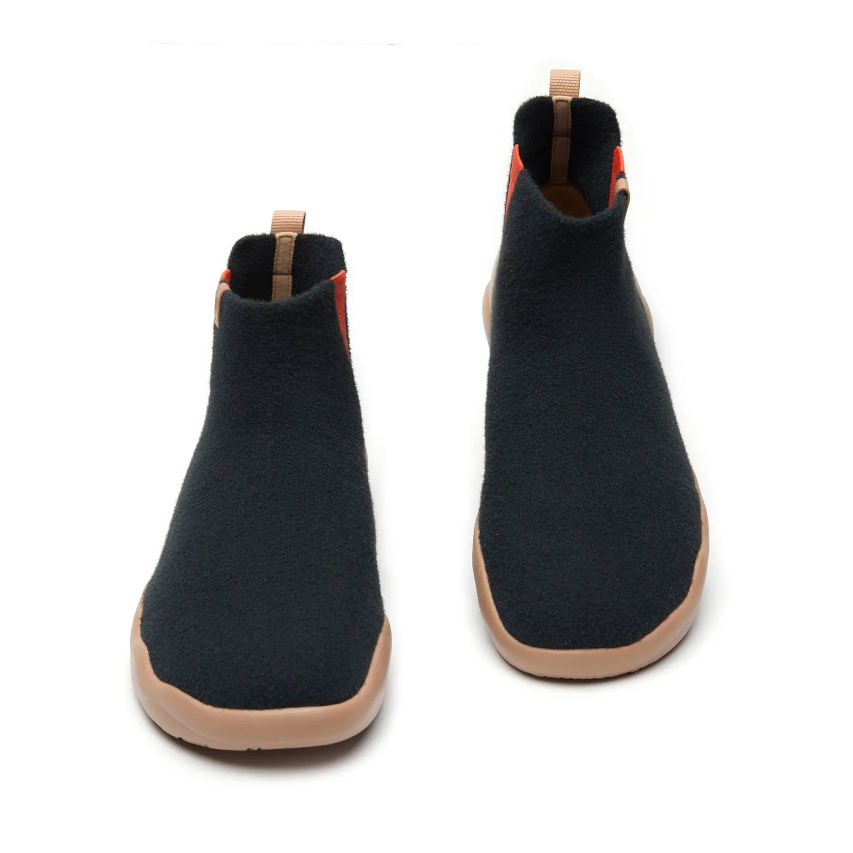 Black Knitted Wool Granada Men Eco Material Snow Trekker Office Smart