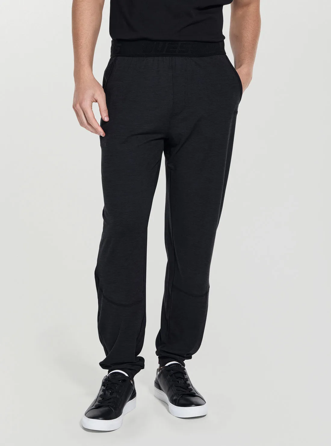 Casual Comfort Layers No Gap Waist Construction Black Logo Waistband Active Pants