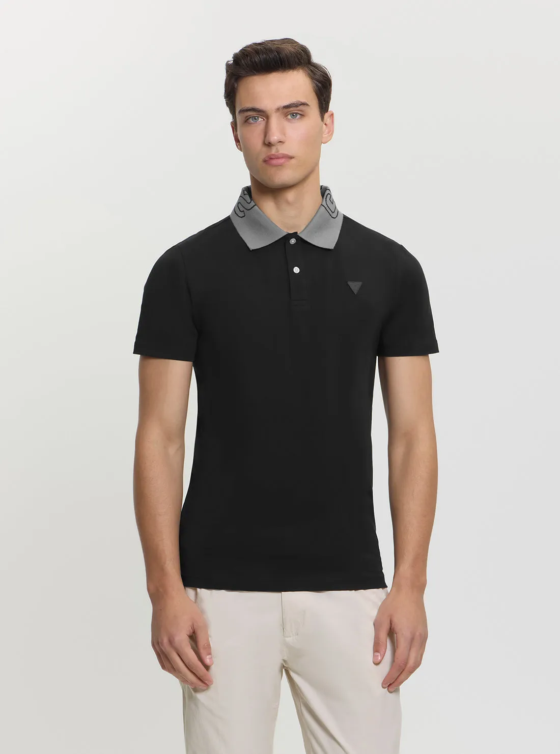 Black Nolan Polo T-Shirt Denim Blend