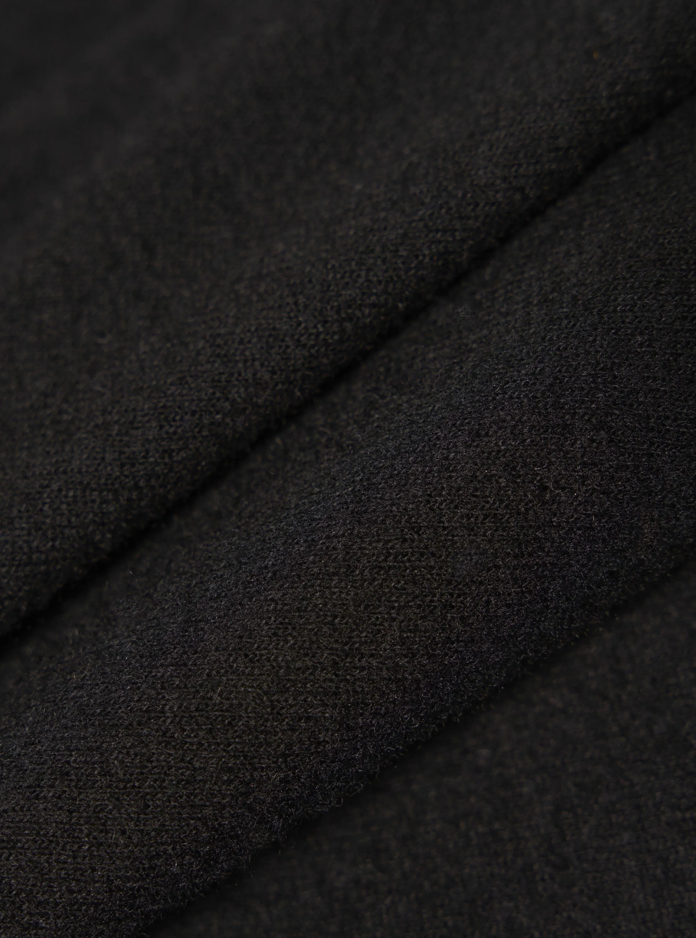 Functional Wear Black Recycled Wool Mix Single Jersey Pullover L/S Shirt