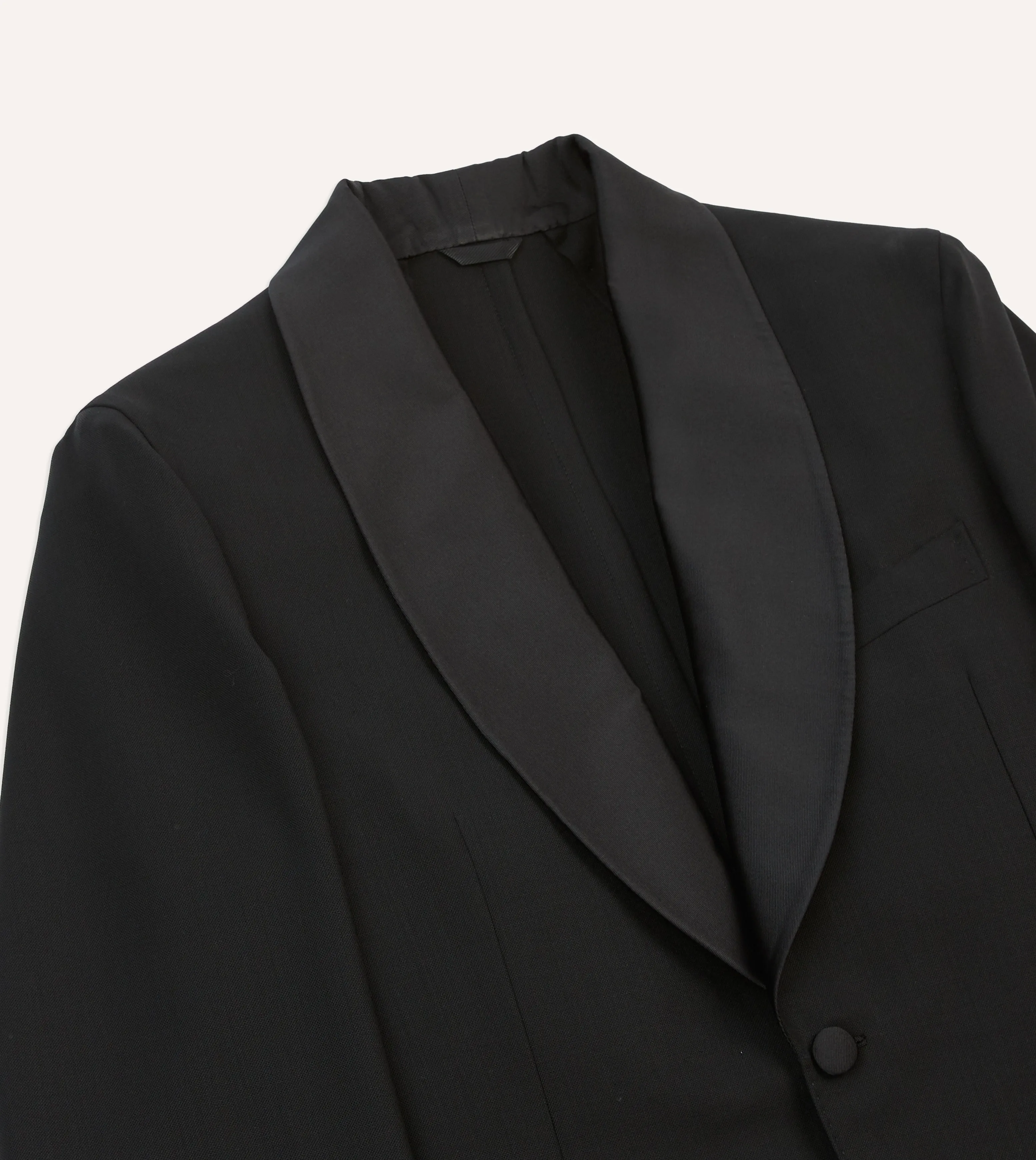Black Wool Shawl Collar Tuxedo Blazer Tactical Wear