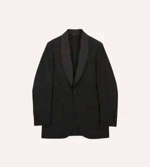Fit For Travel Black Wool Shawl Collar Tuxedo Blazer