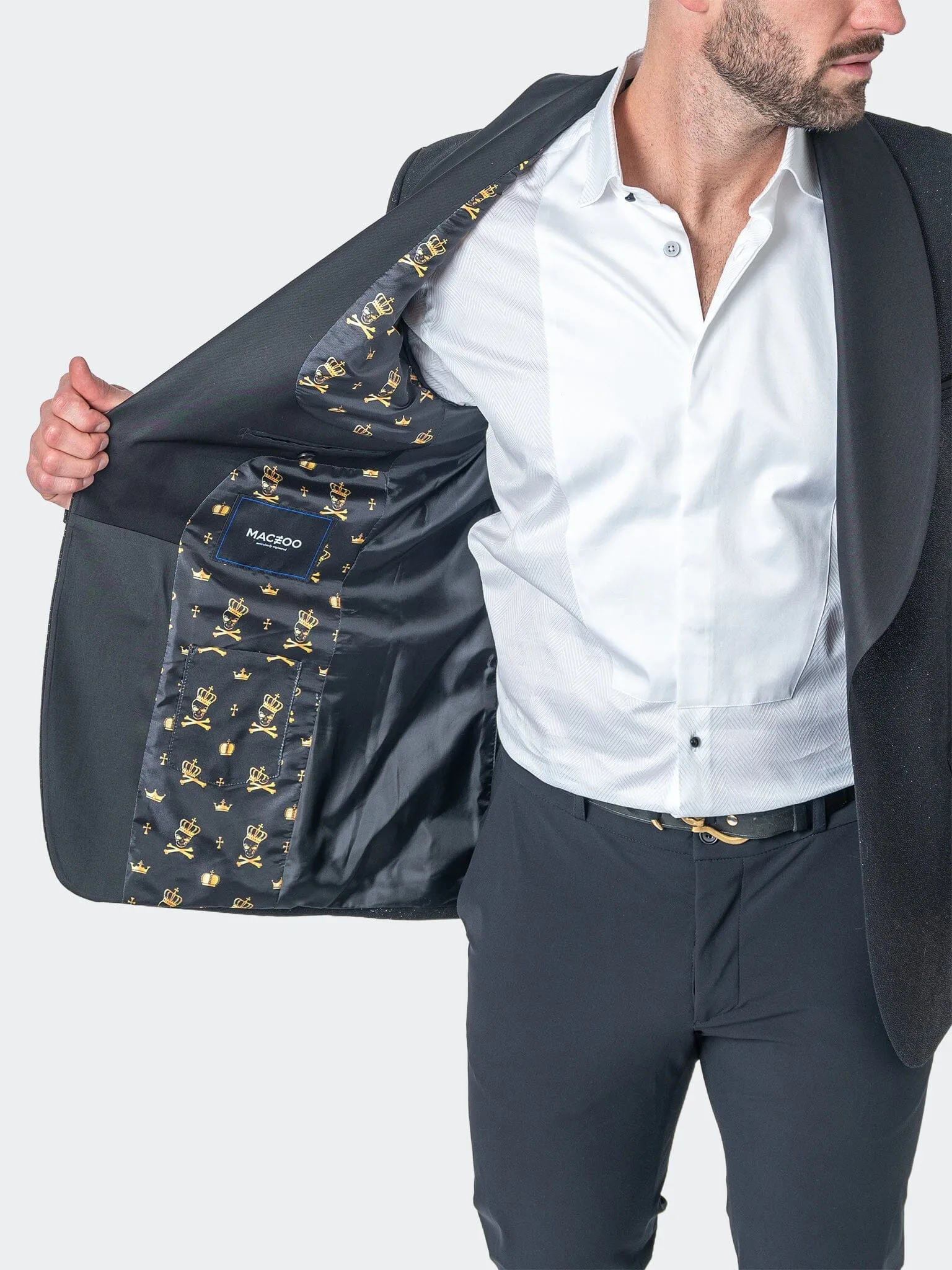 Shock Absorbent Padding YKK Fasteners Blazer Shawl Ceremonial Black