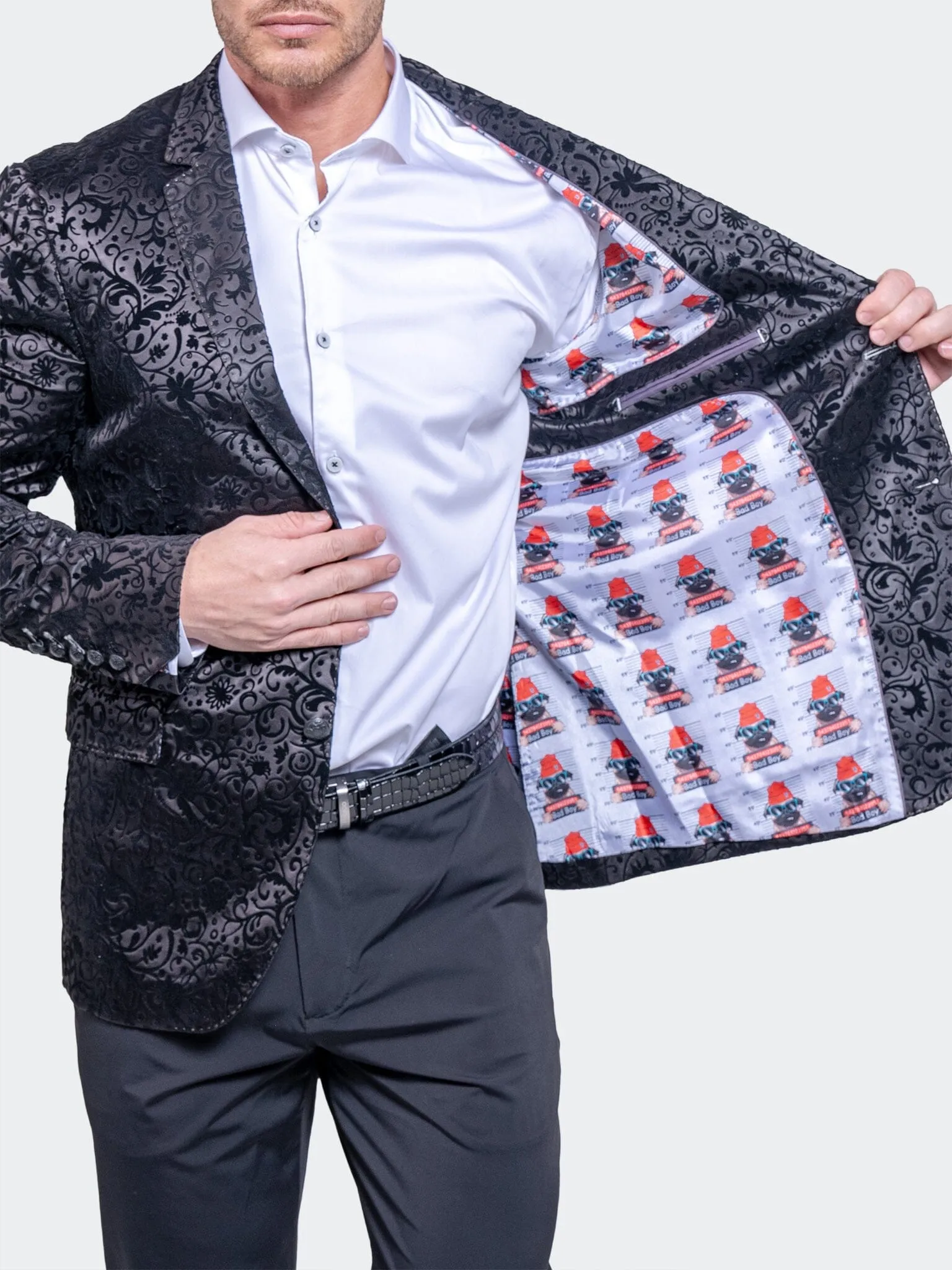 Double Stitched Seams Blazer Socrate Ascension2145 Black