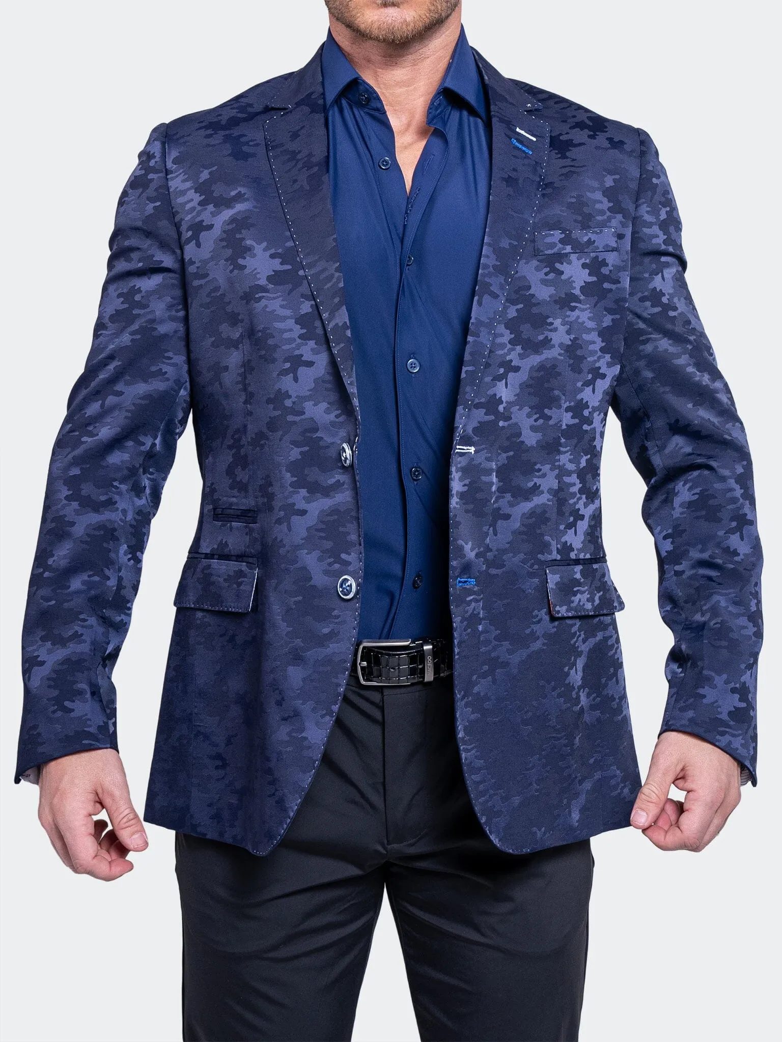 Hypoallergenic Fibers Soft touch finish Blazer Socrate Ascension2178 Blue