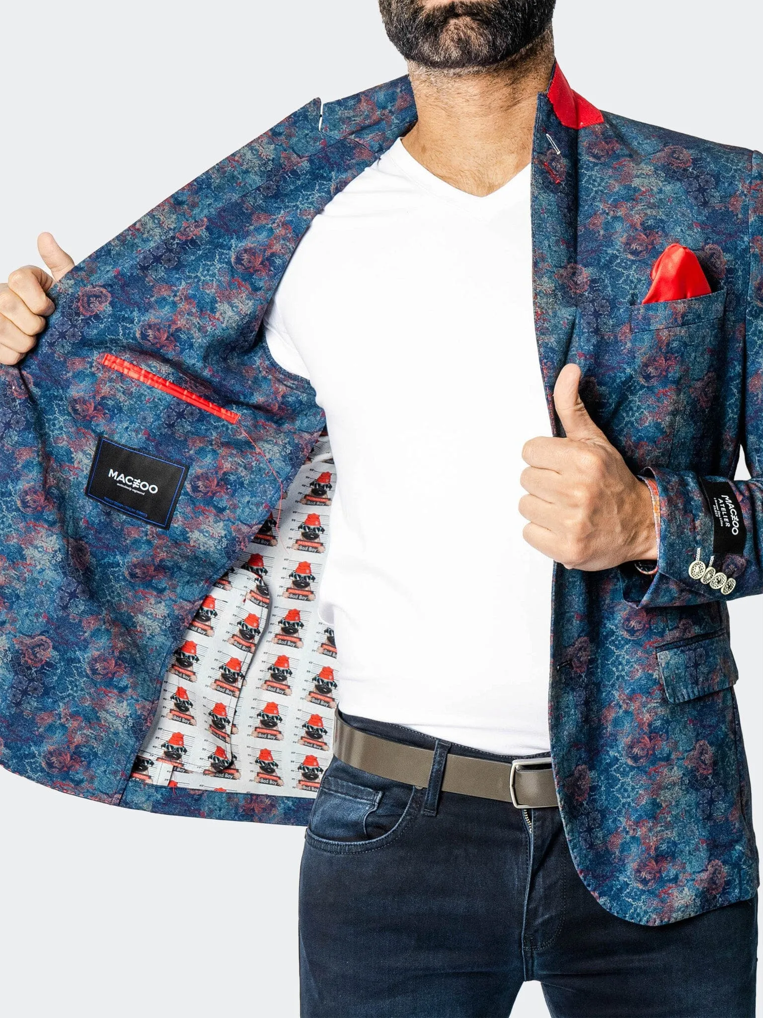 Reversible Style Blazer Unconstructed Descartes BadBoy White