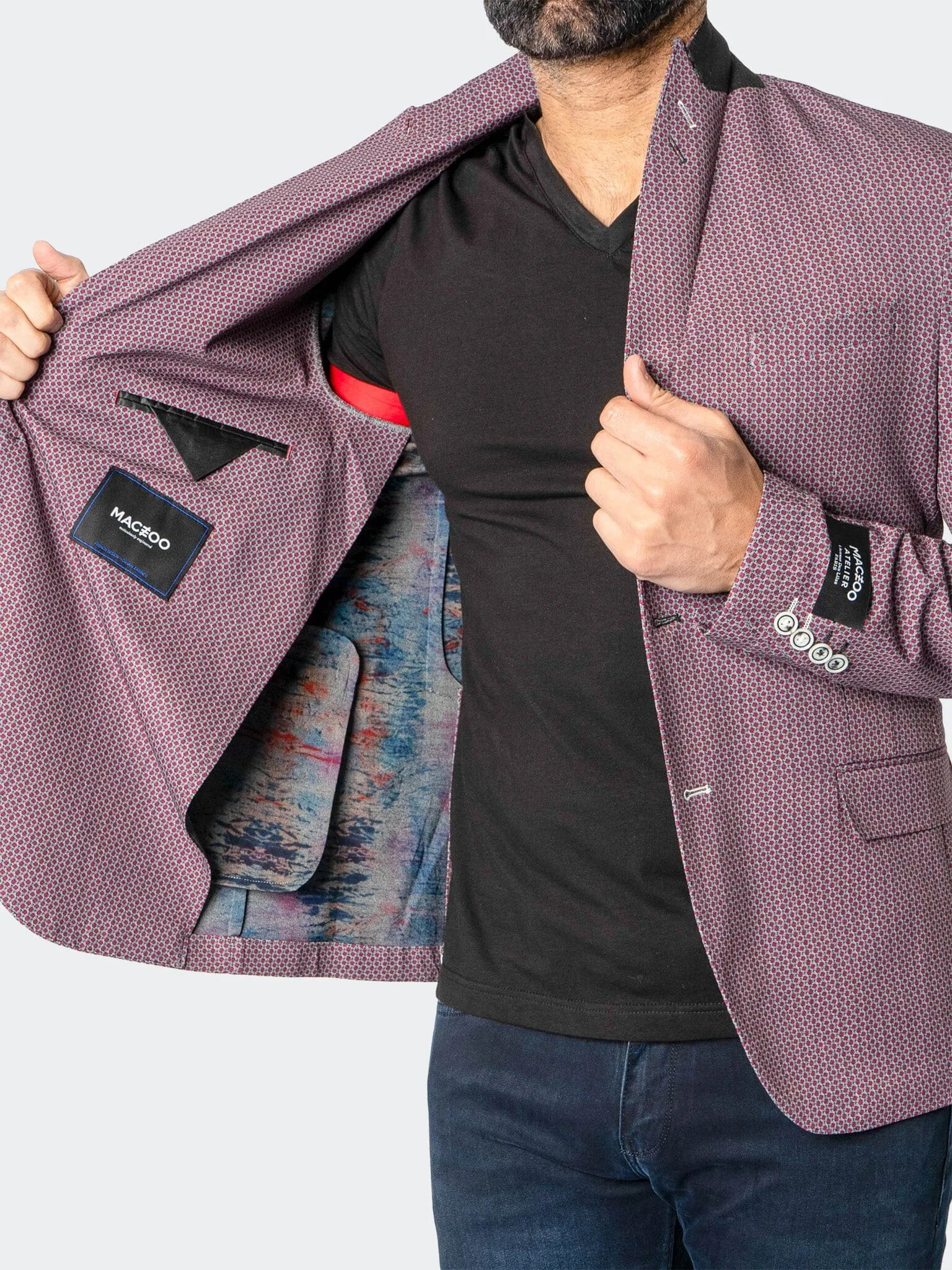 Blazer Unconstructed FrenchRubies Red Flexible Waistband