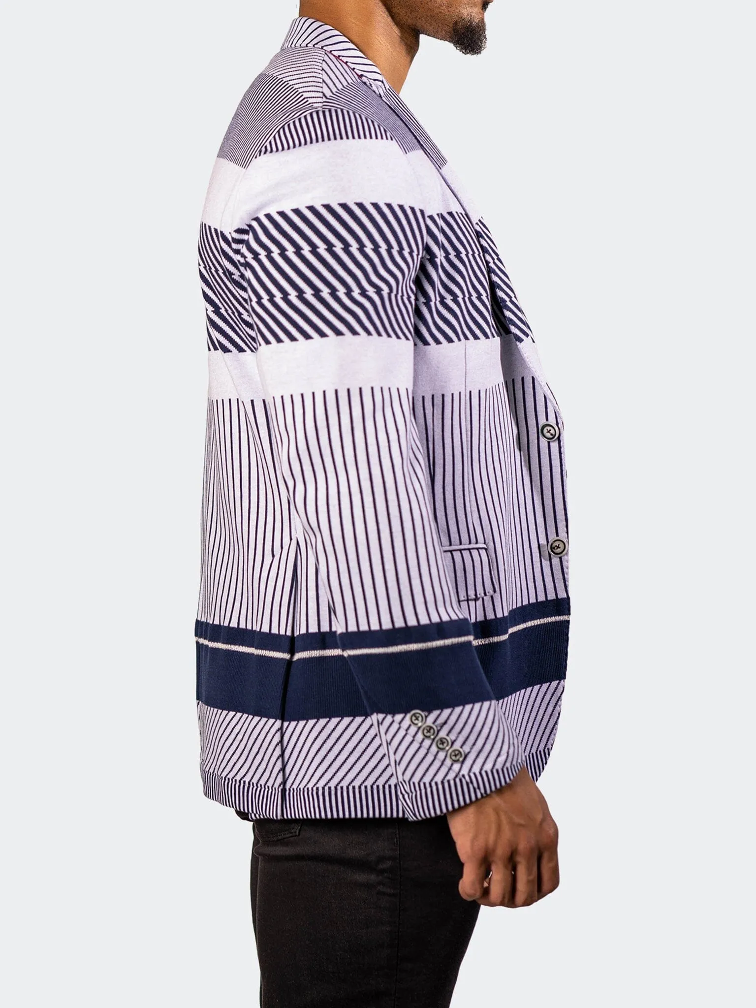 Blazer UnconstructedKnitted Blue Impact Absorbing Back Panels