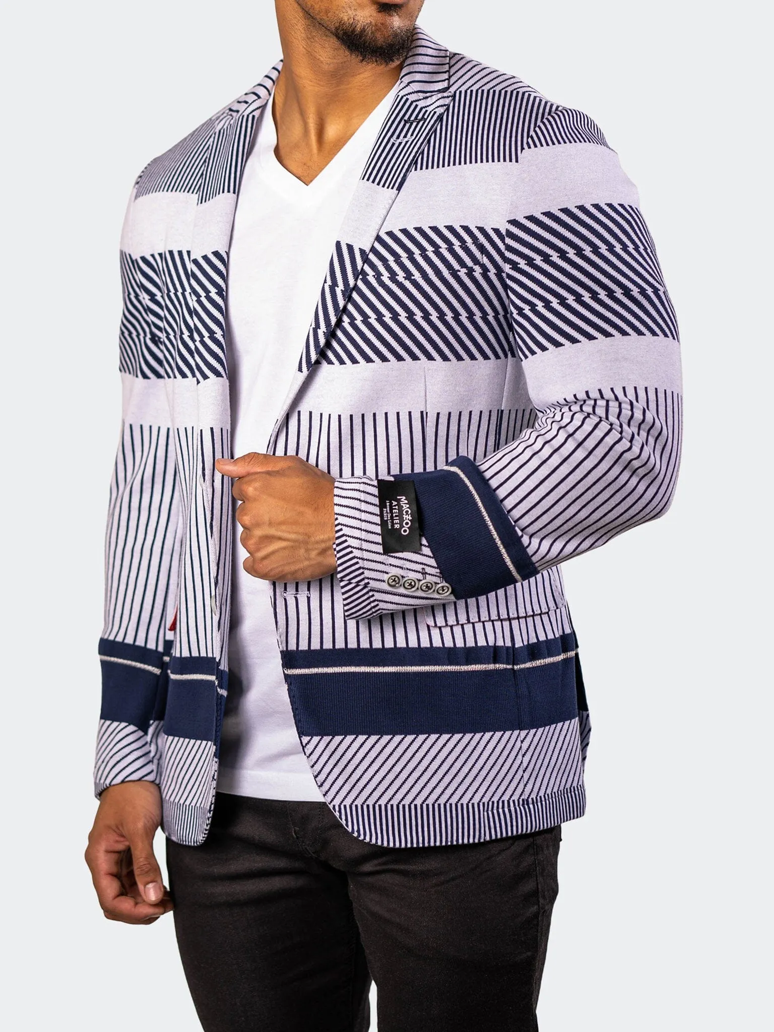 Hidden Pocket System Blazer UnconstructedKnitted Blue